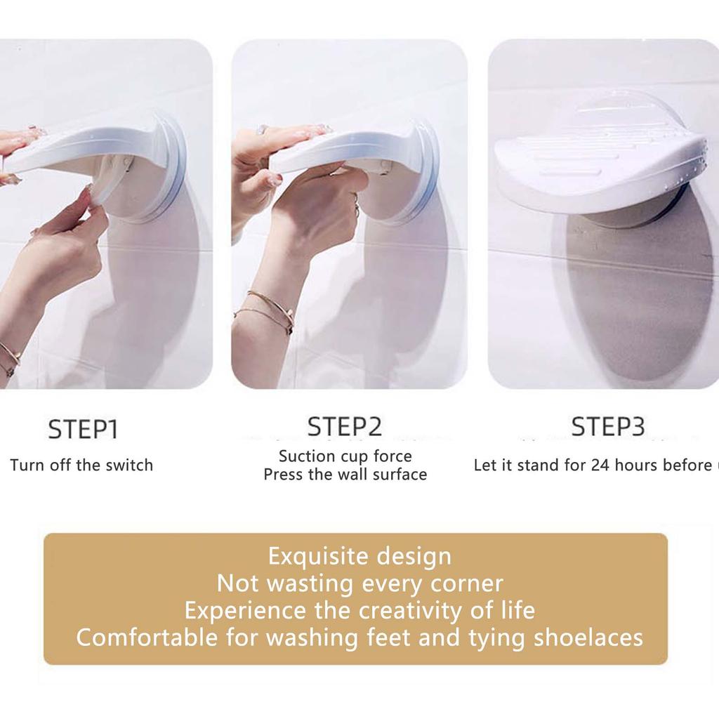 Plastic Shower Foot Rest Portable Bathtub Stool Step Aid Grip Holder Suitable for Cutting Nails Brushing Shoes