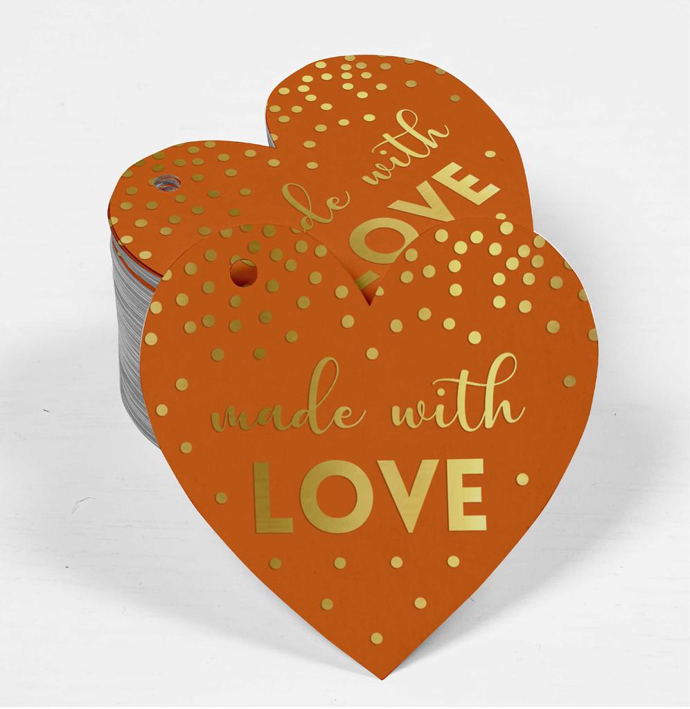 Inkdotpot Gold Foil Paper Hang Tags Made With Love Wedding Favor Tags 100