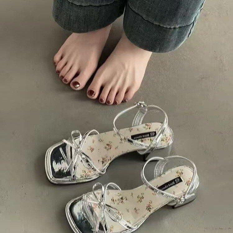 French retro Roman open-toe with sandals women's 2025 summer new fashion beautiful outer high heels new