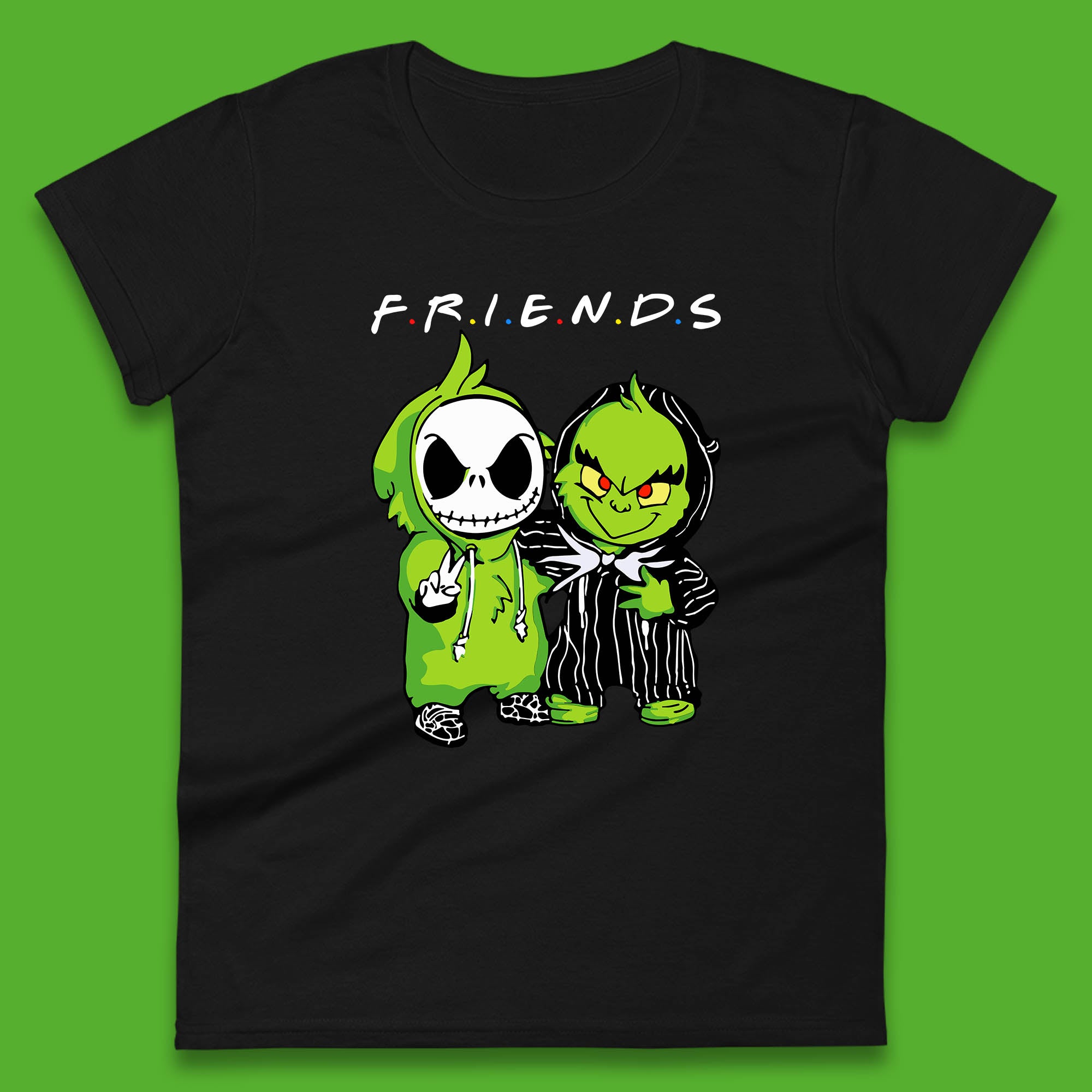 

Grinch and Jack Skellington Friends Christmas Womens T Shirt Mens Tops Tees Unisex XL