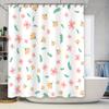 Springtime Floral Shower Curtain Pink Yellow Flower Print For Bathroom Decor Machine Washable Fabric Available In Various Sizes