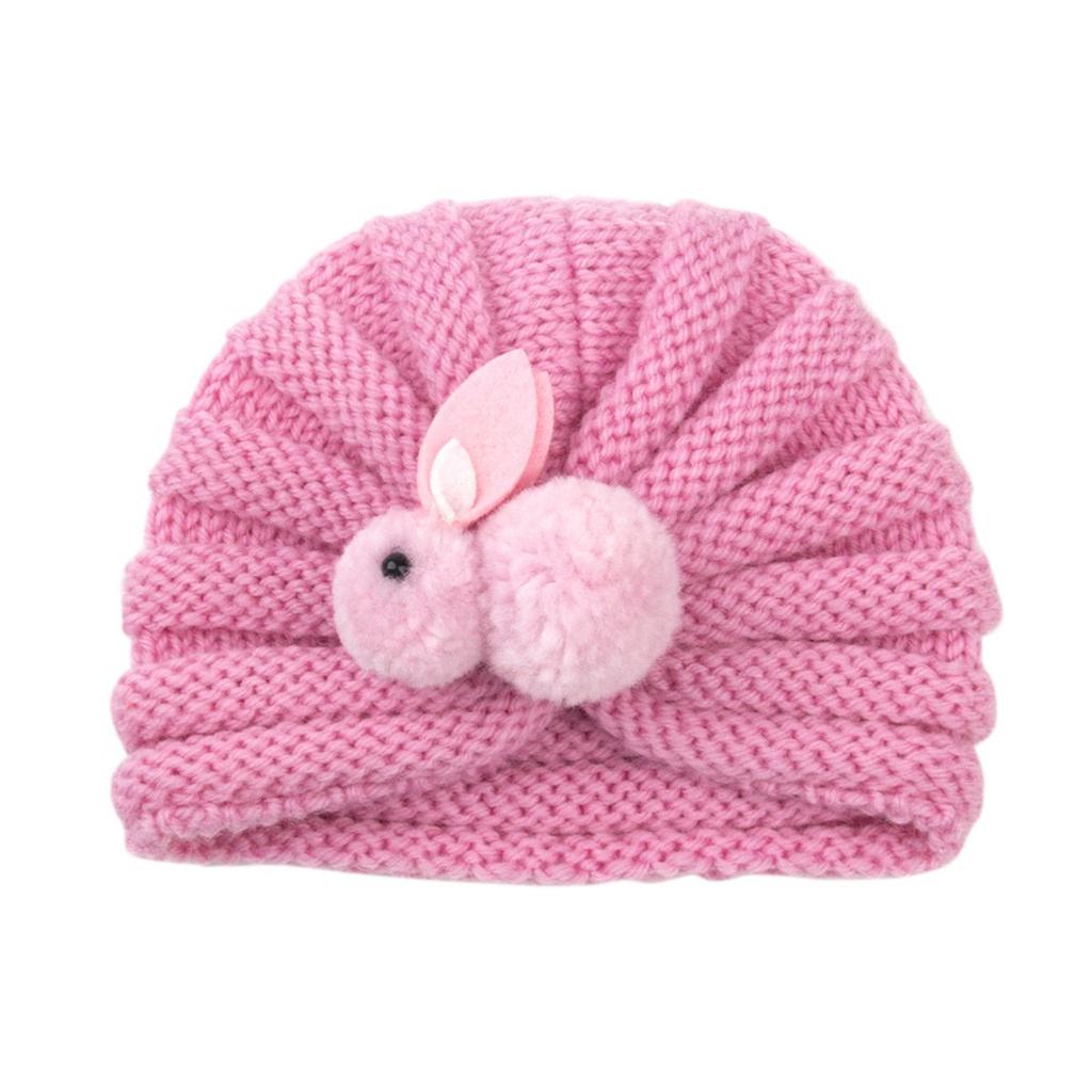 Accessory Cold Weather Children Knitted Hats Crochet Children Cute Rabbit Cap Kids Winter Beanies