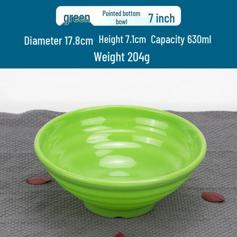 Green 7-inch Melamine Noodle Bowls, 10-Pack