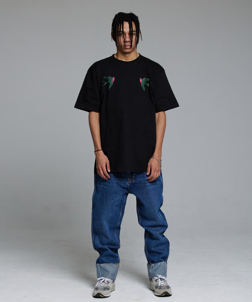 CREAM SODA LAB Swallow Twin Short Sleeve Tee Black