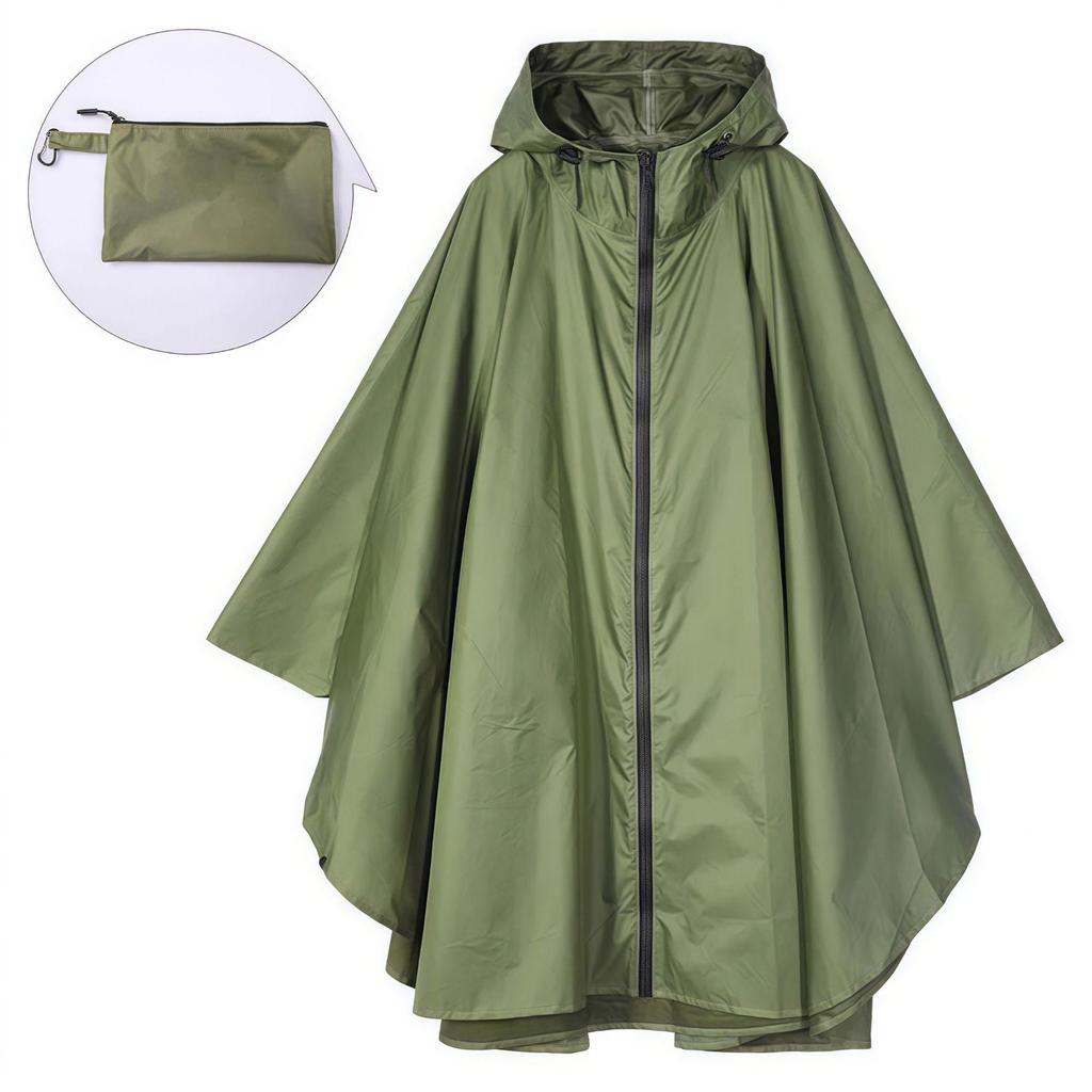Imperméable de Pluie à Capuche Manches Imperméable Poncho de Pluie Grande Taille Portable Housse de Pluie Randonnée Voyage Unisex