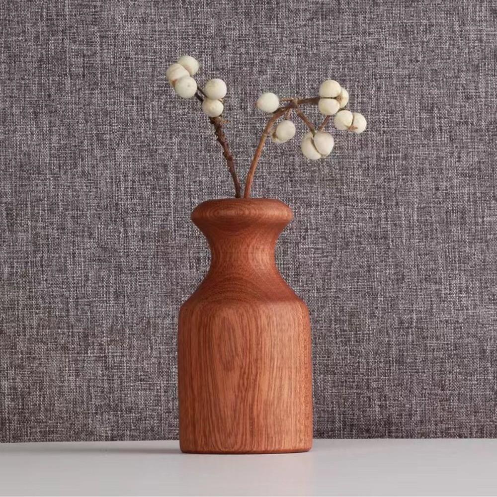 Minimalism Flowerpot Floral Arrangement Tabletop Decor Simple Wooden Vase  Office Desk
