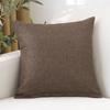 Solid Color Linen Throw Pillow Cover with Customizable Logo.