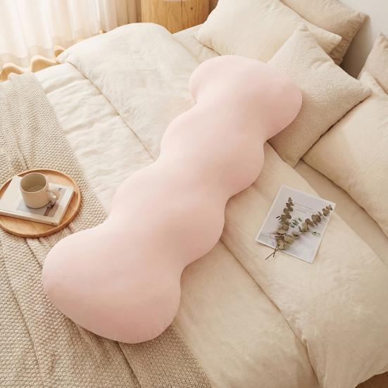 Adults Pea Pods Body Pillow Ice Silk Full Body Support Sleeping Pillow Ergonomic Soft Washable Cover Long Pillow for Side Sleepers