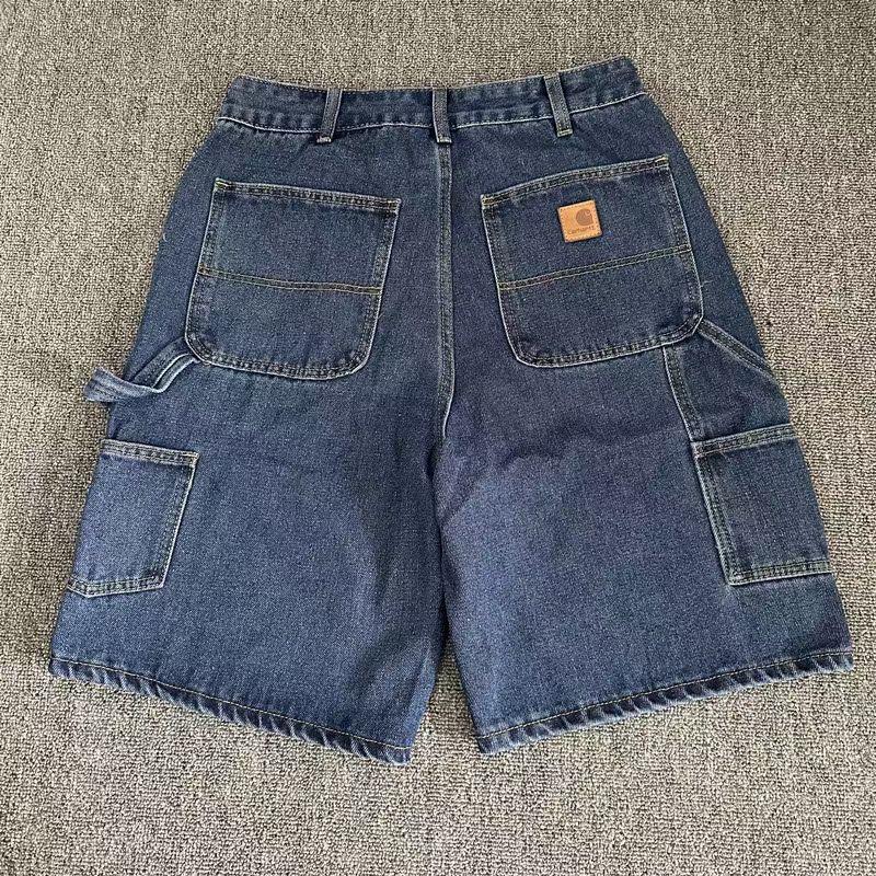 

ZYLLO Американские Ретро Джинсовые Шорты Синие Повседневные Уличный Хип-хоп Стиль Пятиточечные Брюки Y2K Джинсовые Шорты 36 синий