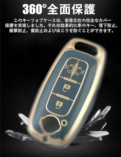 [LETINGFAR] Key Case for Nissan Smart Key Case Key Cover Soft TPU Material Double Sided Sliding Doors Designed Exclusively for Nissan New Serena