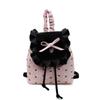 Korean Lace Plaid Backpack 2025 New Niche Design Fluffy Ruffle Edge Mini Cherry Plaid Backpack