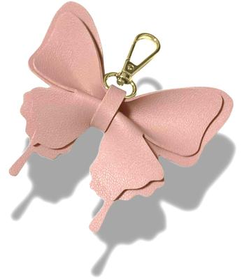 Large Butterfly Keychain Bag Charm, Pink Leather, Stylish and Cute for Women, Girls, and Others. Perfect for Bags, Keys, or As a Key Ornament.