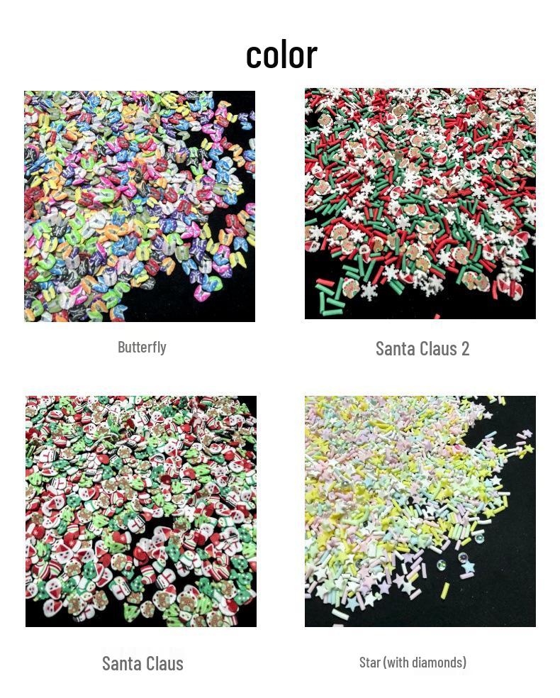 Christmas Polymer Clay Fruit Slices for DIY Nail Art and Crafts.