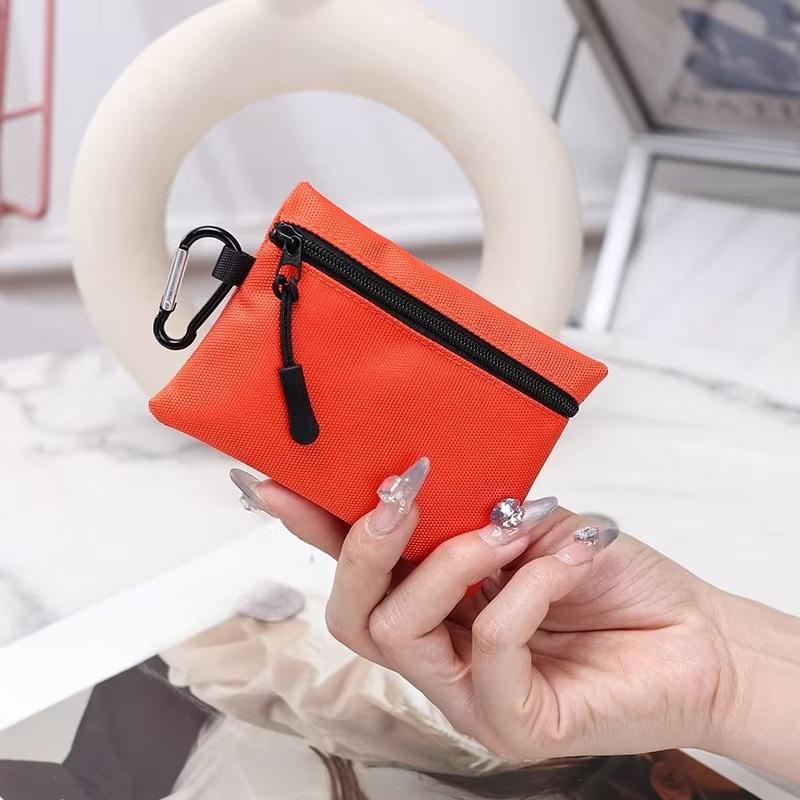 Canvas Mini Coin Purse Simple Zipper Kid Storage Pouch Money Pocket Solid Color Coin Key Bag Women Men Cute Wallet Mini Purse