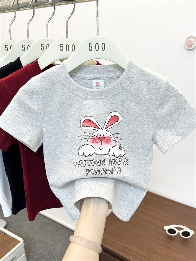 Kids Cotton Cartoon T Shirt Summer Short Sleeve Top For Boys And Girls Breathable Comfortable Tee