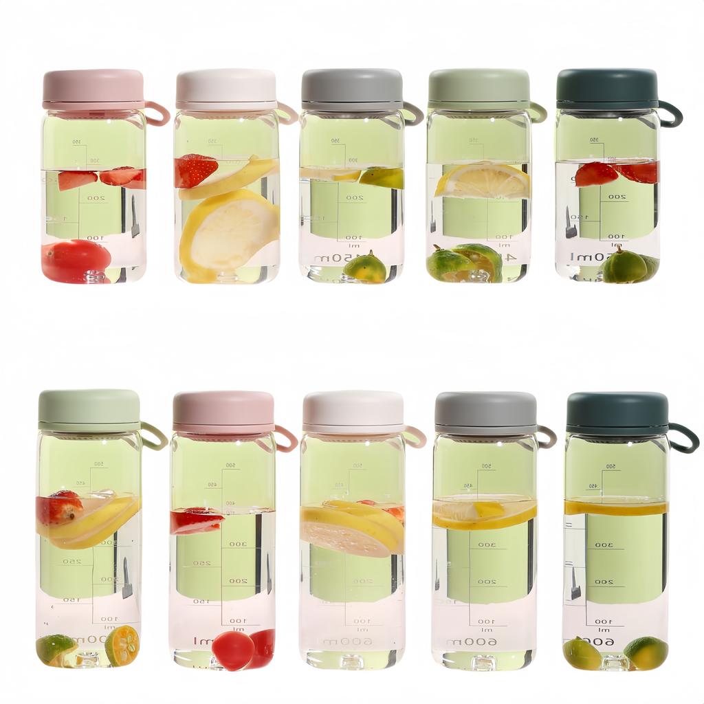 Sportwasserflasche aus Kunststoff, auslaufsicher, tragbarer Wasserbecher, einfache Flasche für Studenten, Kaffee-Tee-Tasse mit Tee-Ei, Sommer-Trinkgeschirr