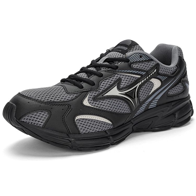 Mizuno Speed 2K Comfortable Trendy Sports Mesh Shock Absorbing Breathable Non-Slip Low-Top Running Shoes Unisex Sneaker Black Gray D1GH222907