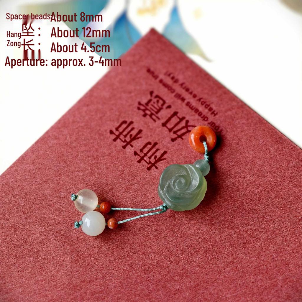 Southern Red Agate & Hetian Jade Beaded Bracelet with Pendant