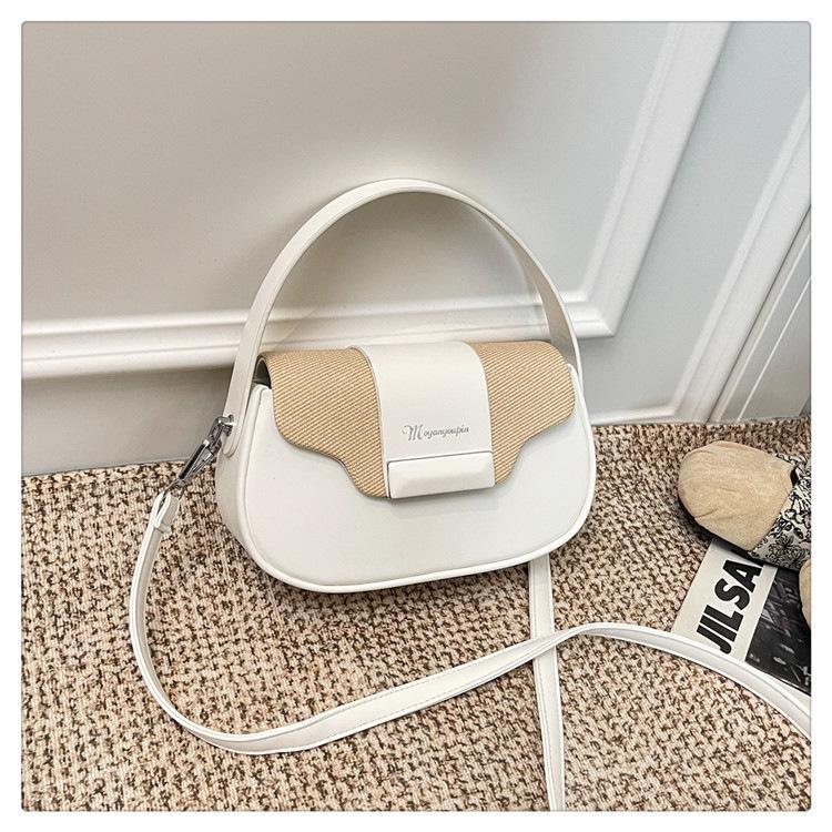 Damska minimalistyczna torebka crossbody w bloki kolorów - wszechstronna, szykowna i modna torebka na ramię