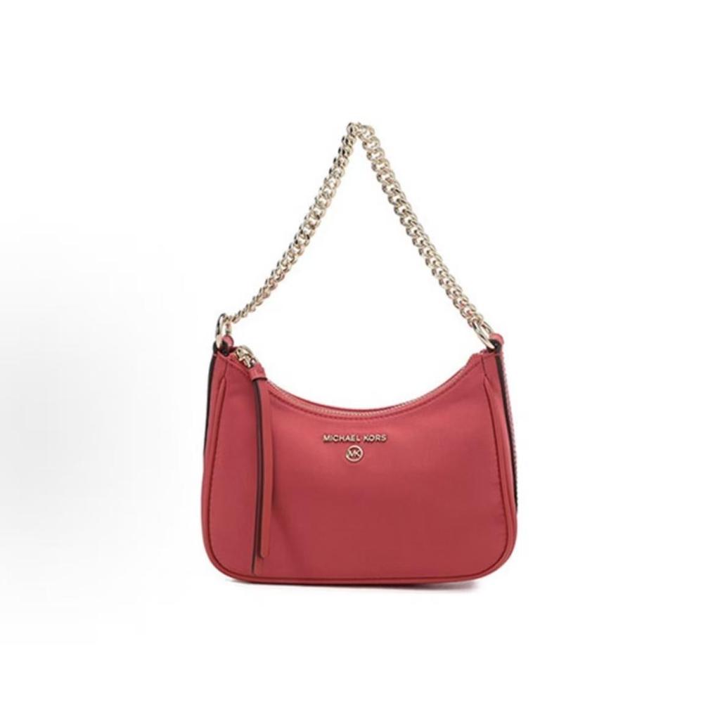 Michael Kors Classic Solid Logo Chain Commuter Fashion Nylon Shoulder Bag Women Shoulder Bags Spanish-Wine 32H1LT9C1C-SANGRIA