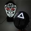 Led Light Up Mask Korean Cosplay Disguise Mask Square Circle Triangle Glowing Mask For Halloween Party Film Theme Neon Mask