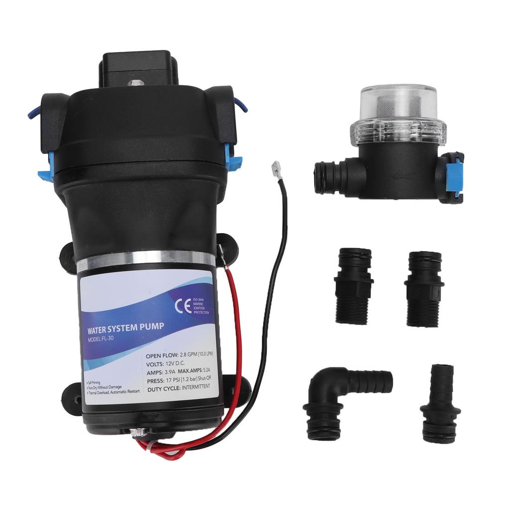 Water Pump SelfPriming Outdoors DC Electric Engineering Plastic for Rv Yacht FL30 12V