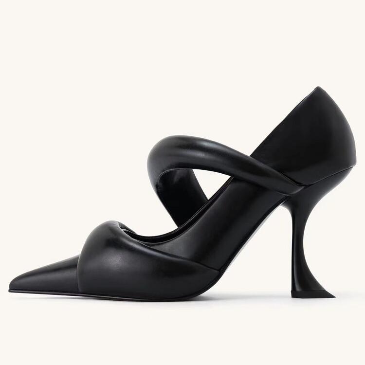 Fashion Brand Cat Heel Pointed Fashion Show Style High-heeled Shoes Spring  Autumn Women Sexy Gathering Party Commuting Nude Shoes 34-43