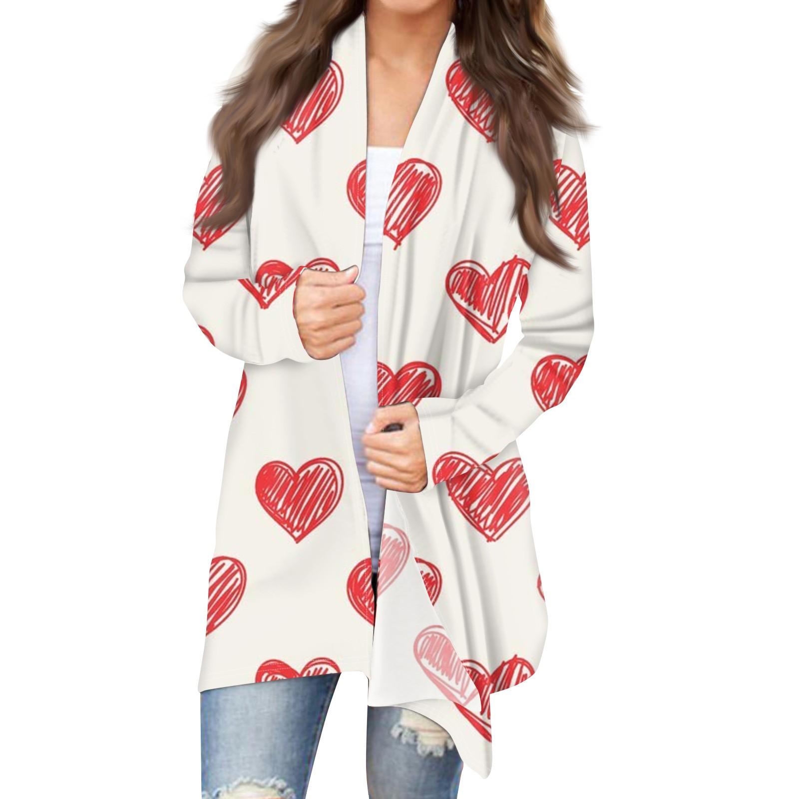 

Женская модная повседневная куртка-кардиган средней длины с принтом, пальто L бежевый