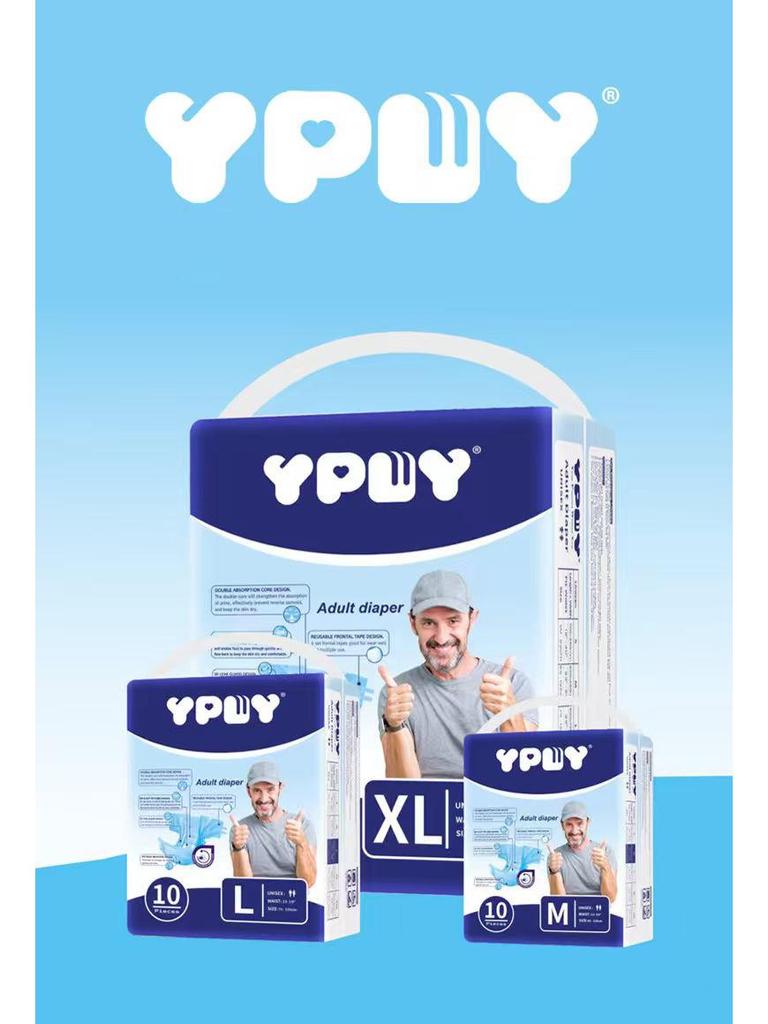 YPWY Bilingual Adult Diapers, Plus Size, Thickened, Super Absorbent
