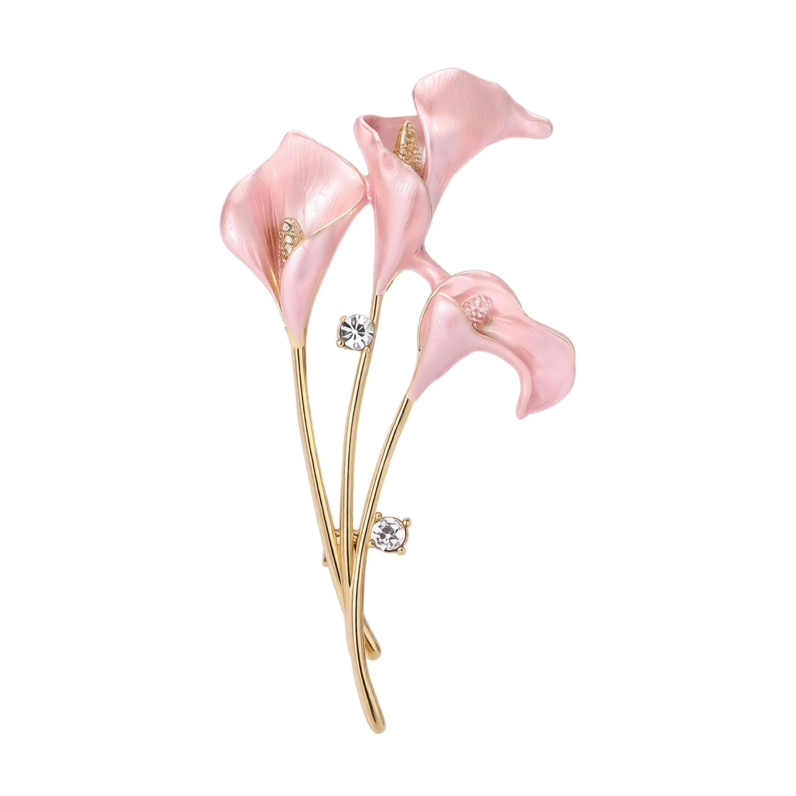 Artistic Enamel Brooch Pin for Women Gentle Floral Shawl Cardigan Accessory one size