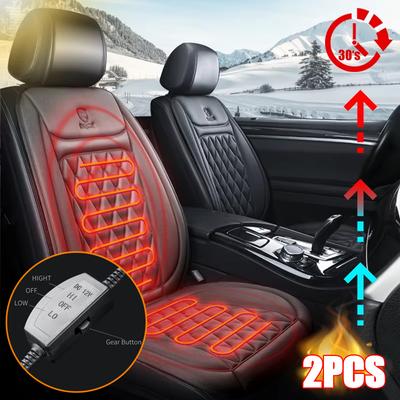 1/2ks Zimní vyhřívaný potah autosedačky 12V Vyhřívací hřejivý polštář na autosedačku Auto Univerzální chránič autosedačky Plášť Kryt Podložky Set