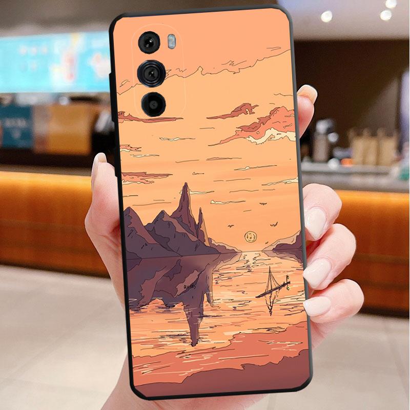 Phone Case For Motorola Edge 50 40 Pro 60 50 40 30 Ultra Neo Fusion Moto G85 G72 G53 G54 G84 G13 G32 Scenery Sky Moon Landscape