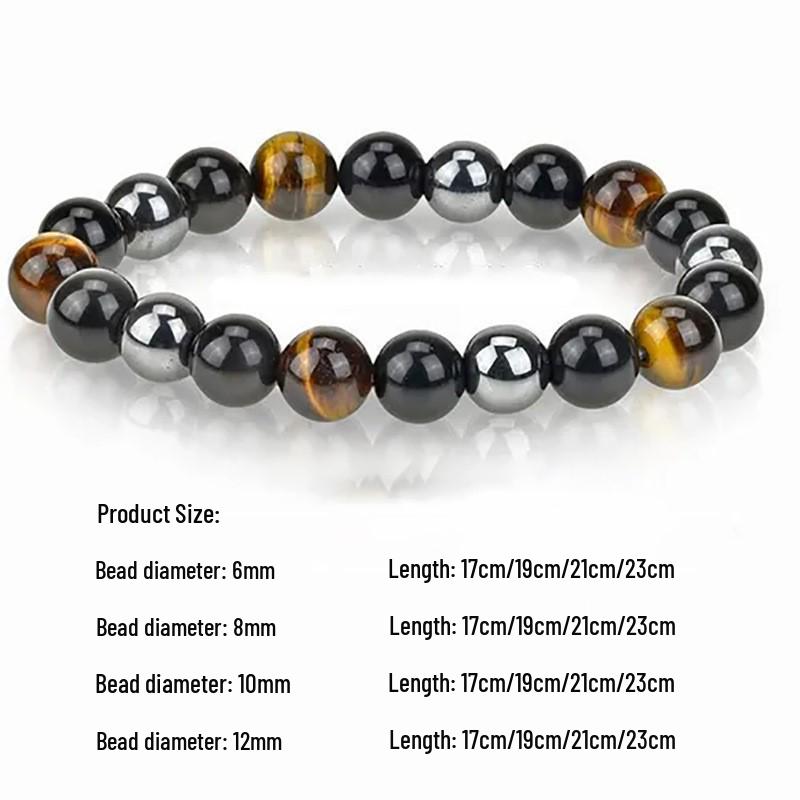 

Европейский и американский браслет из натурального камня Тигровый глаз - 6 мм, 8 мм, 10 мм Length 17cm