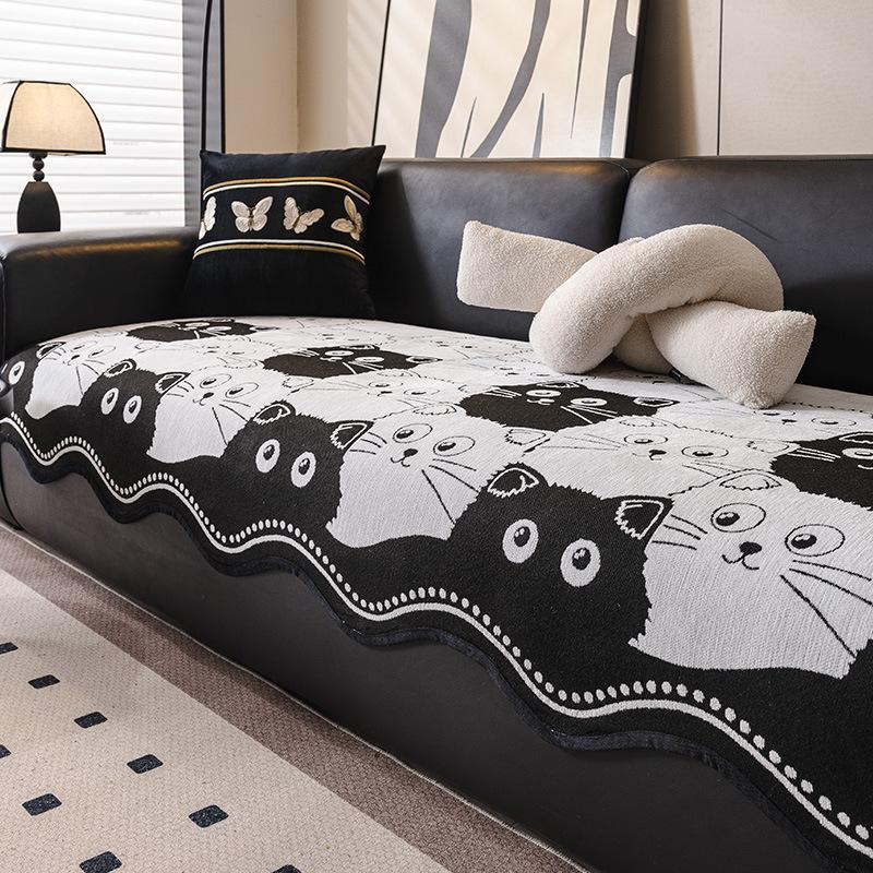 

New Chenille Premium Sofa Cushion Universal In All Seasons, Special-Shaped Seat Cushion Non-Slip Leather Sofa Cover Cover Cloth 90*90cm