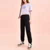 Anta Training Series Solid Color Logo Mid-Rise Straight-Leg Joggers Women Joggers Black 962357303-1