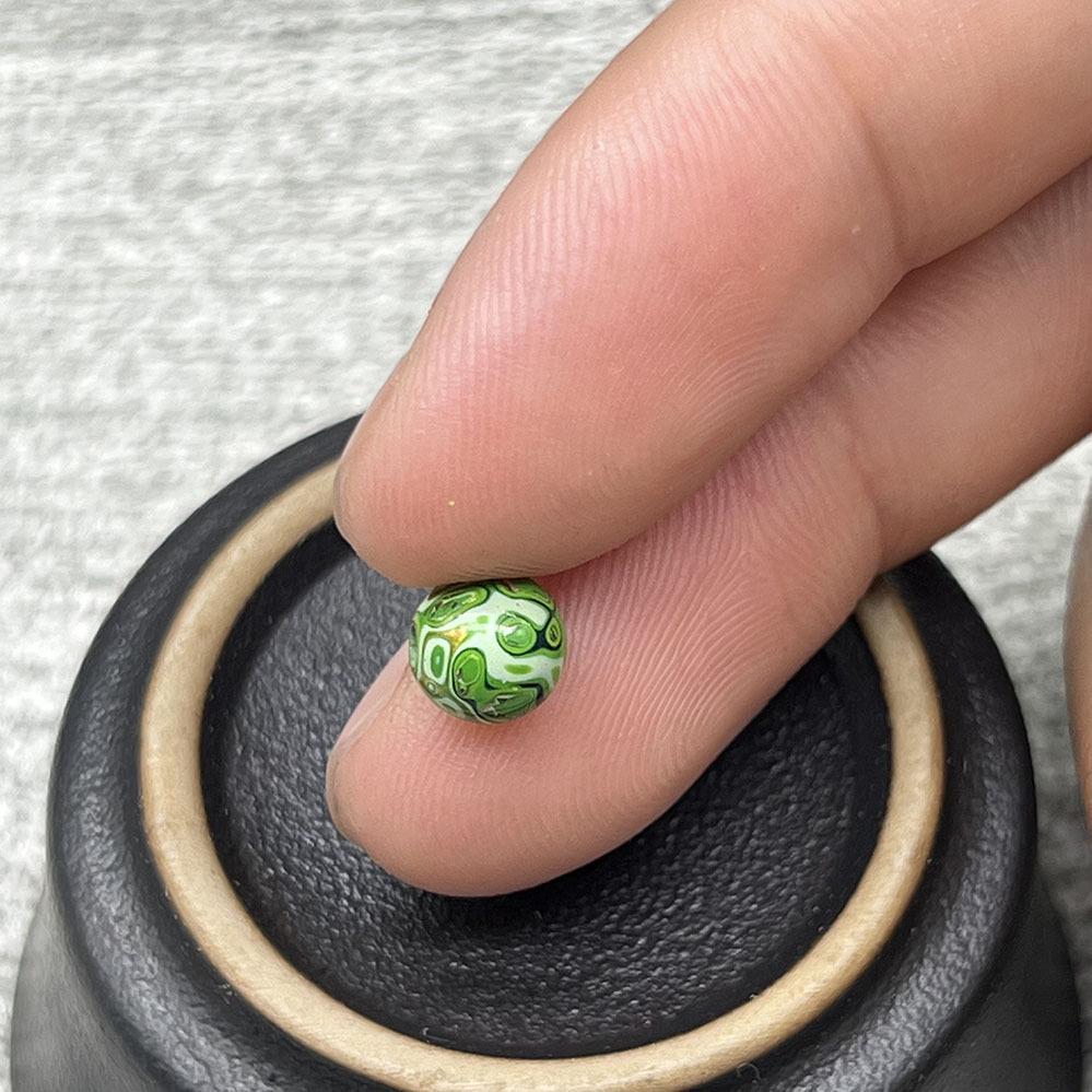 6mm Mother-of-Pearl Inlaid Lacquer Bead Bracelet - DIY Cultural Heritage Accessory 6mm