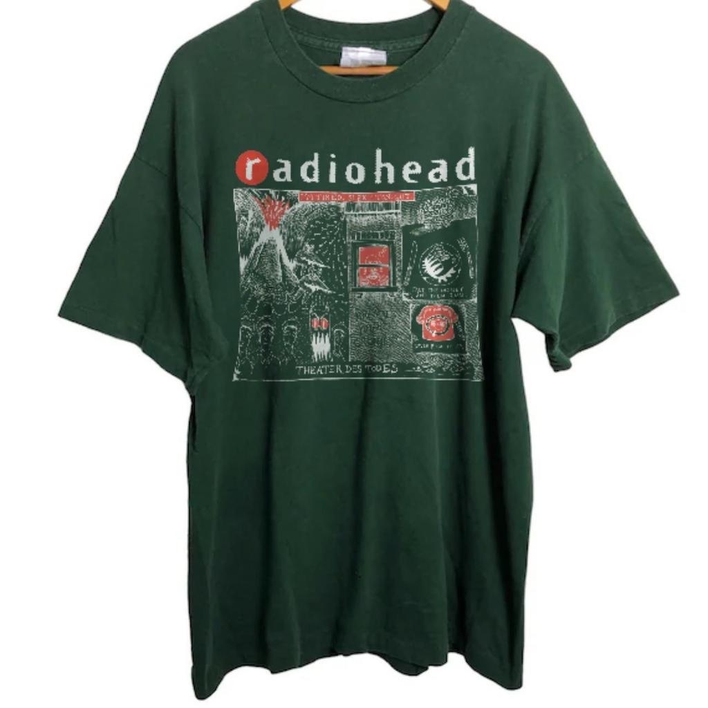 T-shirt radiohead verde foresta ristampa regalo per uomo donna maglietta AN51162