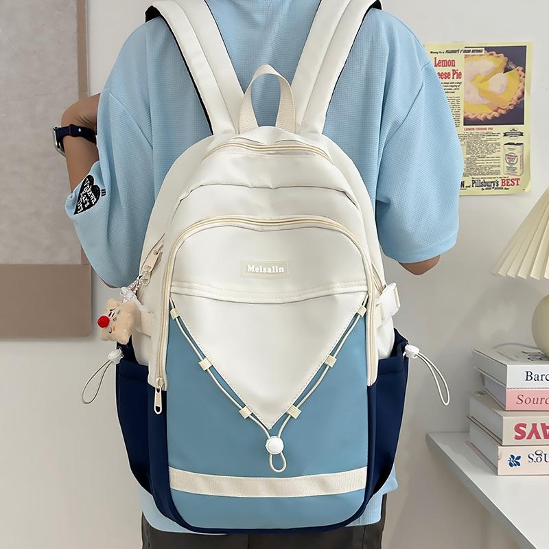 College Student Schoolbag Women's New Fashion Color Matching Computer Backpack Japanese Large-capacity Junior High School Backpack