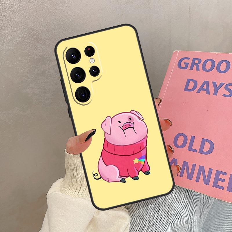 Cute PINK Kawai Pig Case For Samsung Galaxy S24 FE S21 FE S20 S22 S23 S25 Ultra S9 S10 Plus S25 FE Cover Coque