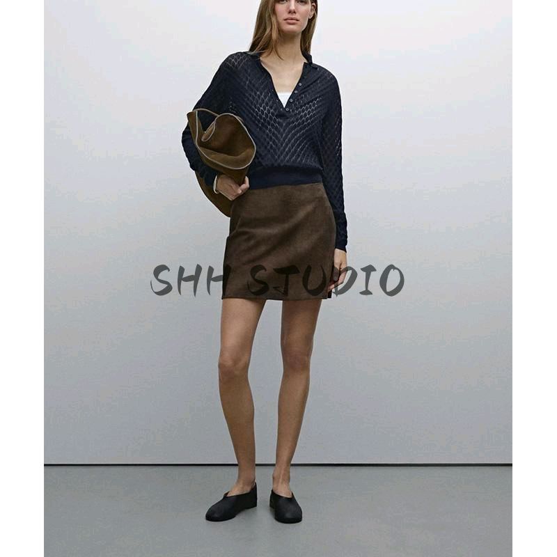 MD Spring New Women's Clothing Casual Laid-Back Style Cut Out Cotton Polo Shirt Collar Knitting Long Sleeves T-shirt 6297682