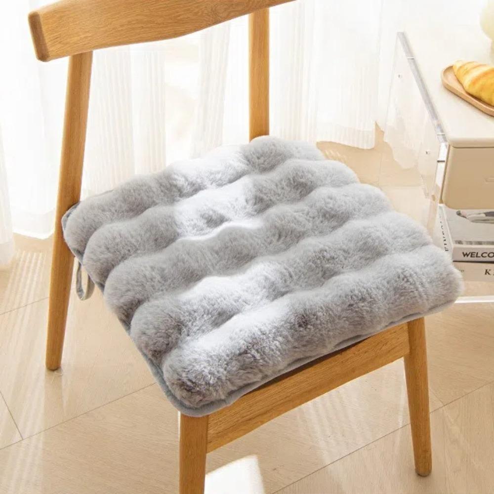 

Thickened Winter Chair Pads Rabbit Plush Chair Seat Pads Office Plush Chair Seat Home