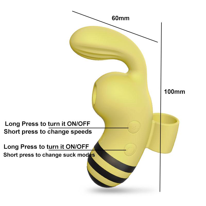 Cute Bee Oral Clit Sucking Vibrator for Woman 7 Modes Vibration Nipple Sucker Adult Sex Toys for Couples Female Masturbation