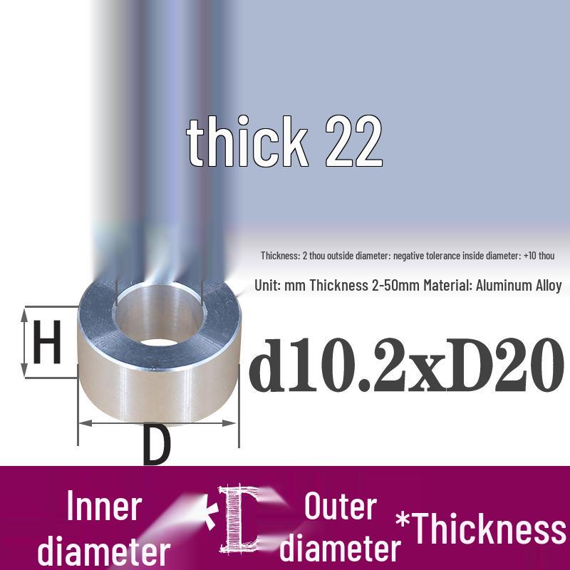 Außen-Ø 20mm Aluminiumlegierung Flache Unterlegscheibe Abstandshalter mit M6/M8/M10/M12 Innenloch - Metallwellenbuchse Isoliersäule.