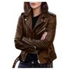 Giacca da Moto da Donna Taglie Forti in Ecopelle PU per Primavera, Autunno e Inverno