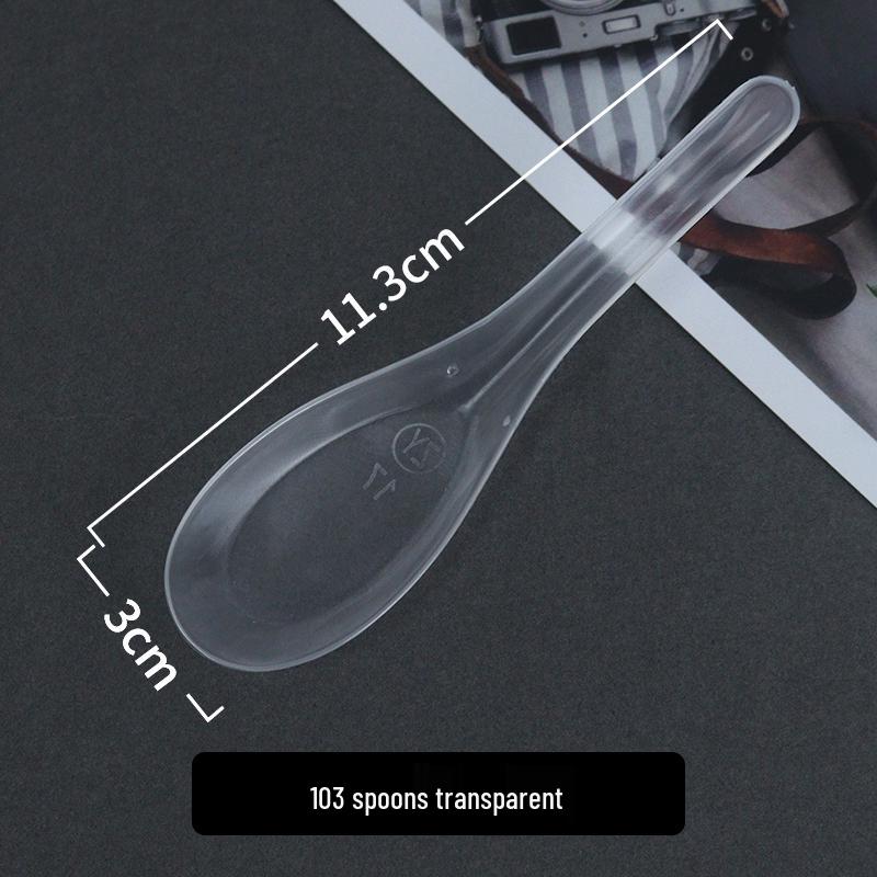 Individually Wrapped Thickened Plastic Disposable Soup & Dessert Spoon