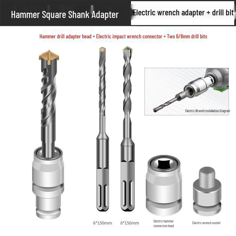 Multifunctional Electric Wrench to Hammer Drill Bit Adapter