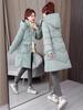 Women Hooded Collar Cotton Parkers Coat Zipper Coat Medium Warm Button Coat Jacket