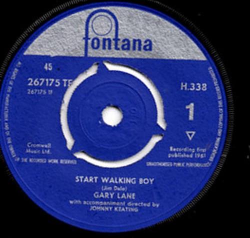 

7inch Record GARY LANE - Start Walking Boy 267175TF Fontana 1961 UK Pop Used