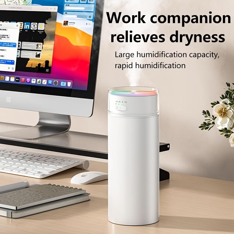 Nawilżacz USB na biurko, 500 ml/16,9 uncji, duża pojemność, kolorowe światło otoczenia, funkcja timera, bezpieczne automatyczne wyłączanie, aromaterapia samochodowa