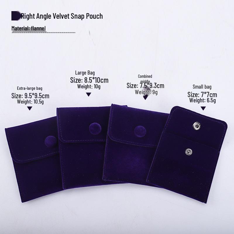 Velvet Jewelry Storage Bag with Snap Button - Necklace & Ring Organizer